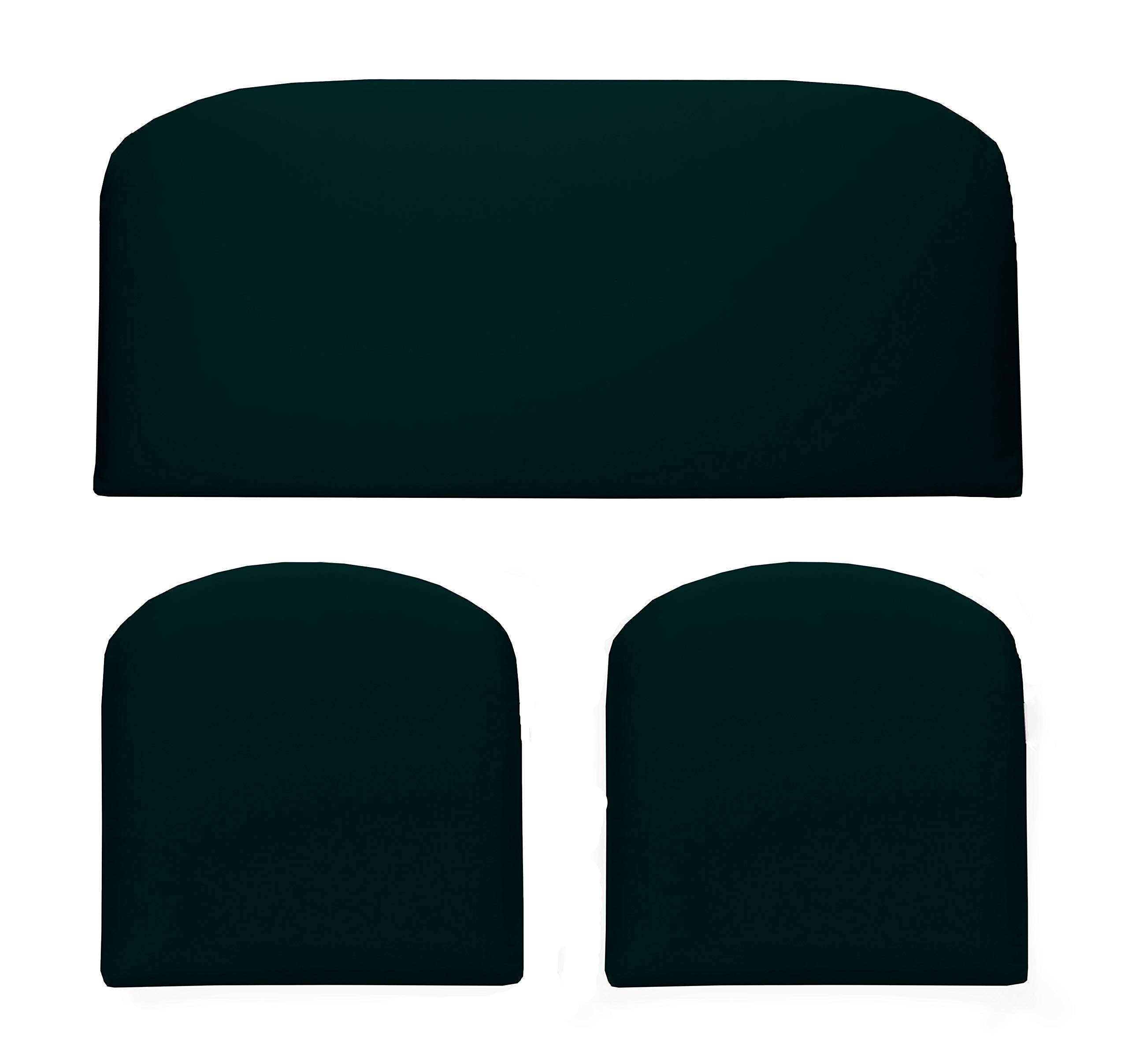 RSH Décor Indoor ~ Outdoor Solid Black 3 Piece Cushion Set - Foam Loveseat Settee & 2 Matching U-Shape Chair Cushions ~ (41