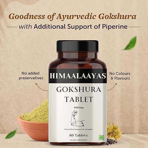 Miniatura 2 de HIMAALAAYAS Gokshura Tablet 1000mg  Ayuda a apoyar la energía y la fuerza - 60 tabletas  Tribulus Terrestris  Suplementos potenciadores de energía