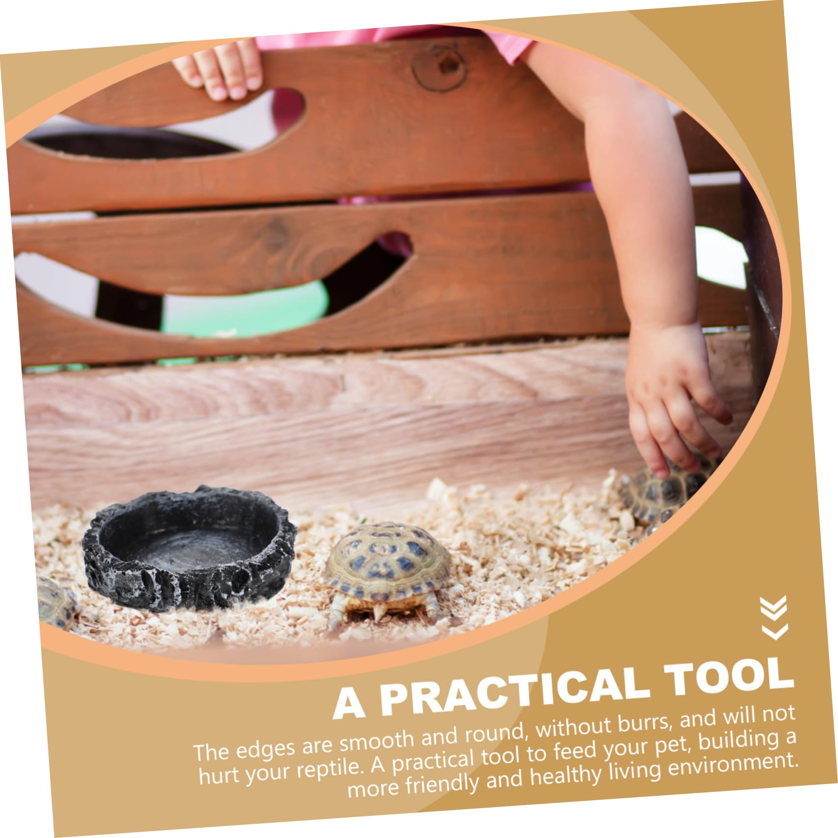 ifundom Crawling Pet Water Drinking Bowl Durable Reptile Food Feeder Container for Turtles Lizards and Animals for Feeding and Hydration Needs