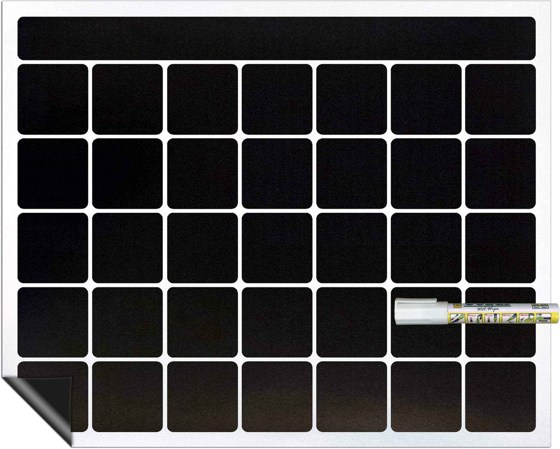 Cohas Magnetic Backed 1 Month Calendar Includes White Marker, Blackboard, Small
