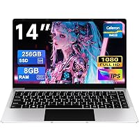 bvate PC Portatile 14 Pollici Notebook, 8GB RAM 256GB SSD
