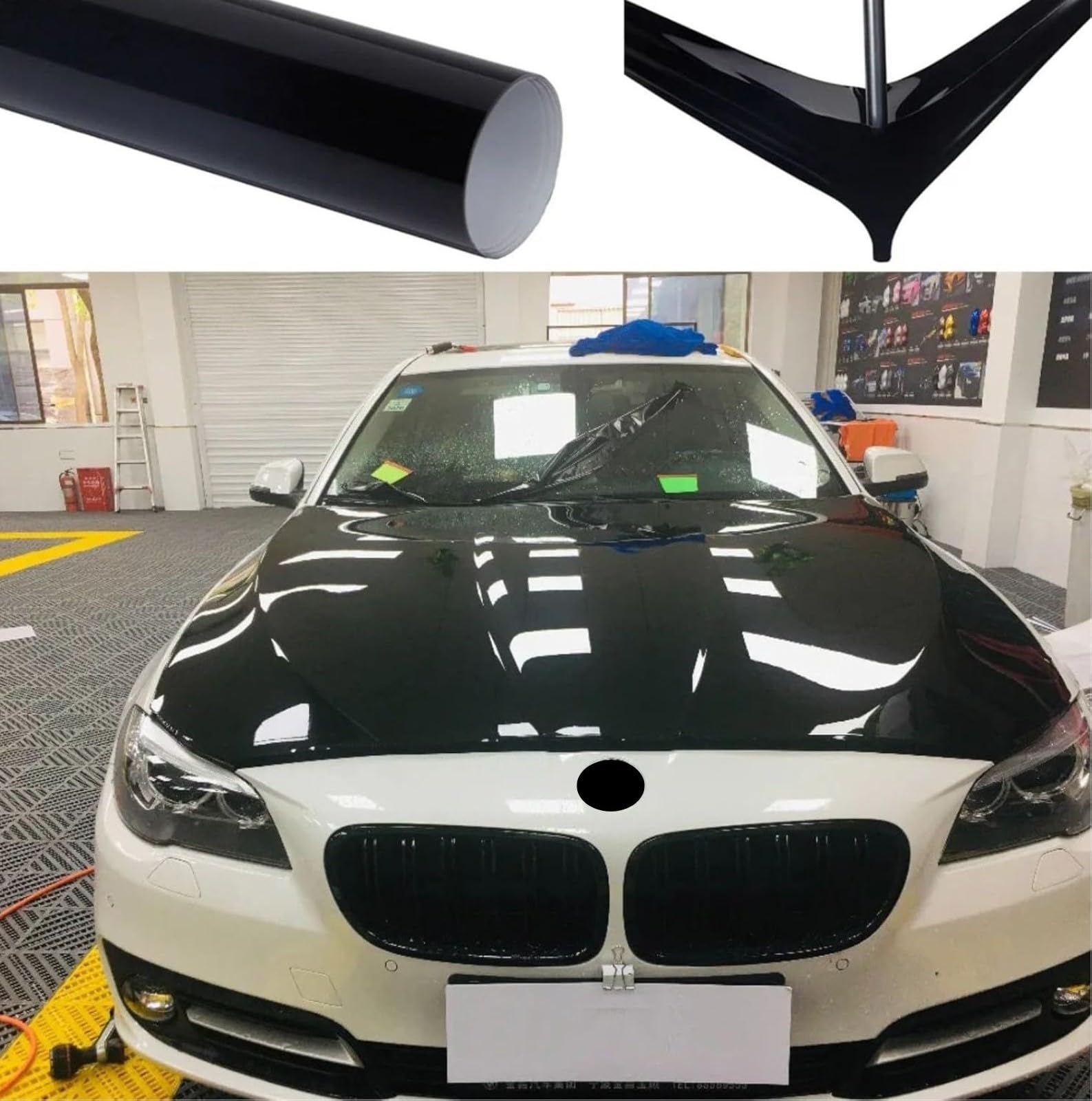CREON Black PPF Car Wrap Sheet Roll Sticker Decal Waterproof Car Stickers Decals Motorcycle (2 FEET by 10 FEET, Black PPF WRAP)