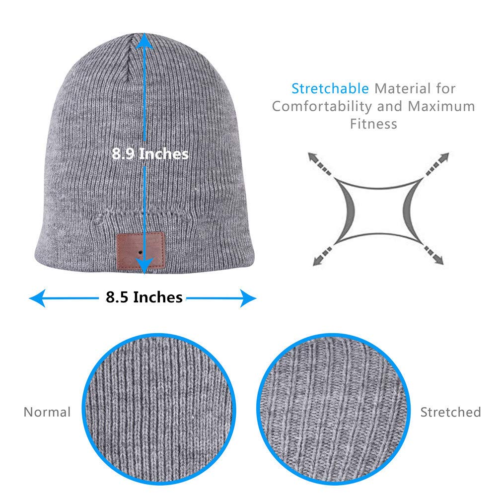HaetFire Uomo Donna Cappello Bluetooth Berretto e Guanti, Inverno Caldo Lavorato Cappello Sportivi a Maglia Senza Fili Bluetooth Cuffia Musica Cappello per Corsa Sci Regalo di Natale