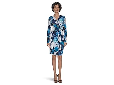 Calvin Klein Long Sleeve Floral Jersey Sheath Women