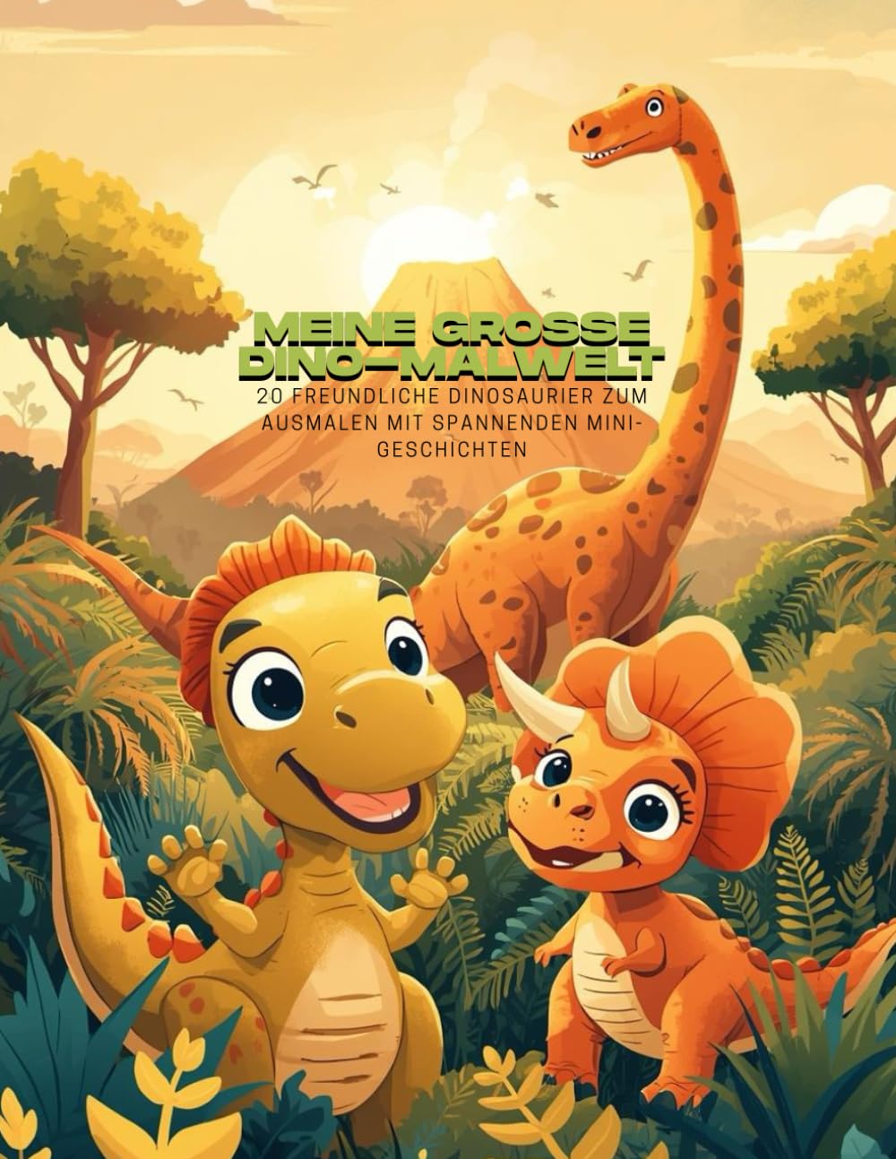 Meine große Dino-Malwelt: 20 freundliche Dinosaurier zum Ausmalen mit spannenden Mini-Geschichten