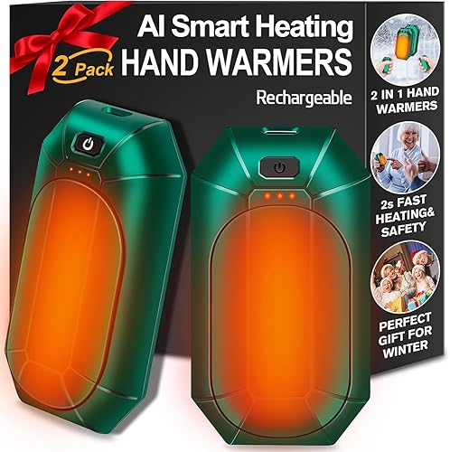 Miniatura 8 de 2 Pack Hand Warmers Rechargeable,Portable Electric Hand Warmers Reusable,USB Handwarmers,OutdoorIndoorWorkingStudyingCampingHuntingGolfPain