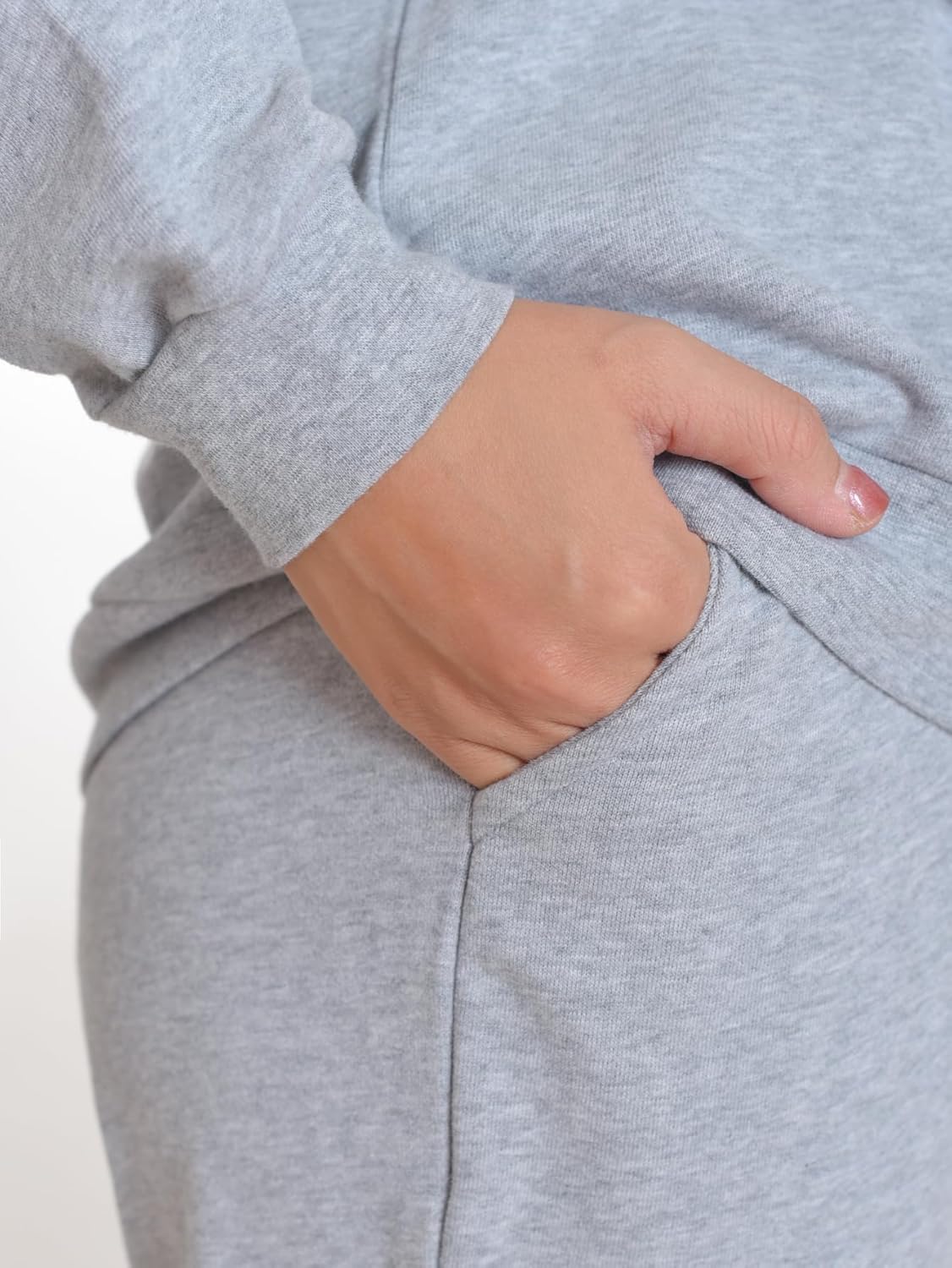 Weintee Women's Petite Sweatsuits Button Down Sweatshirt and Sweatpants Sets Cotton Jogging Suits - Image 3