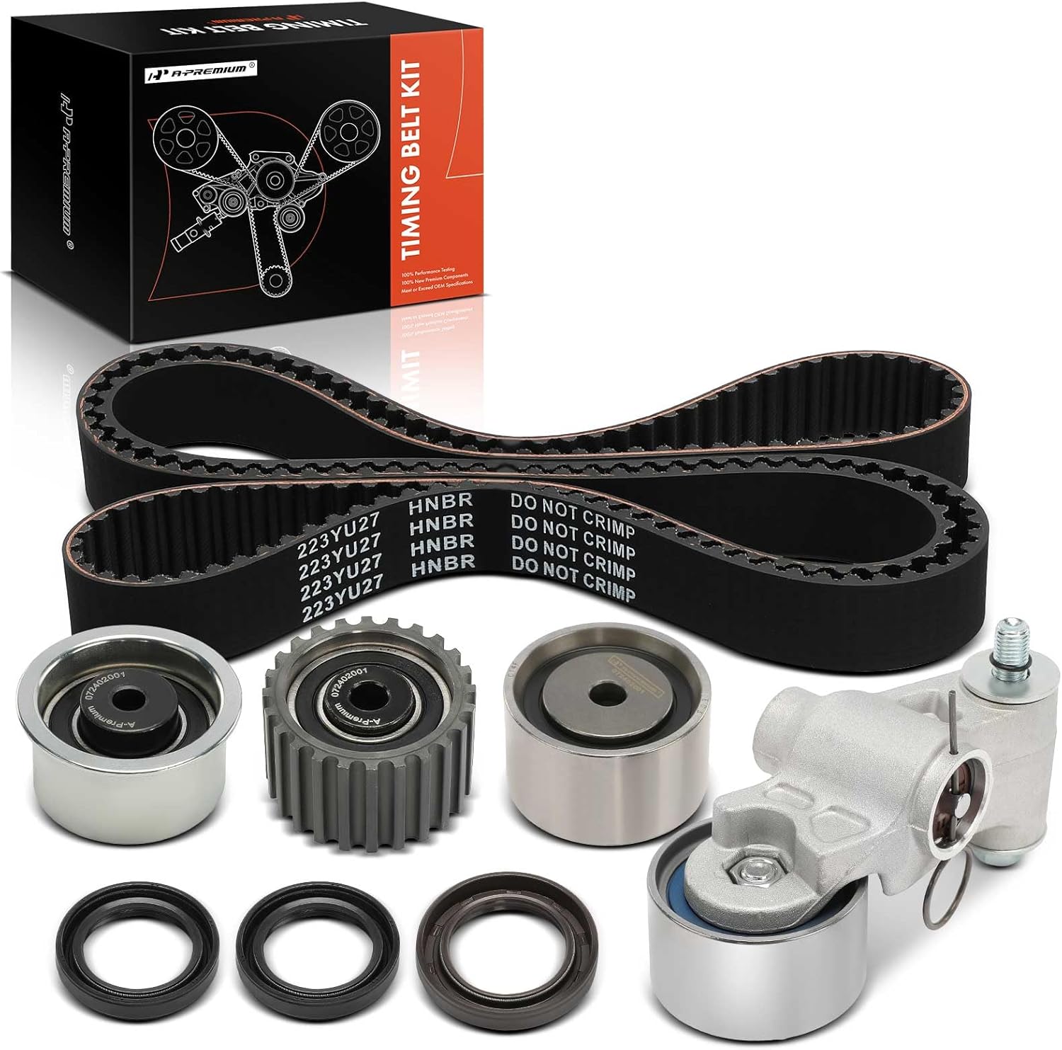 A-Premium Engine Timing Belt Kit Compatible with Subaru Outback 2000-2012, Forester 1999-2010, Impreza 1999-2011, Legacy 1999 2010-2012 - SOHC 2.2L 2.5L