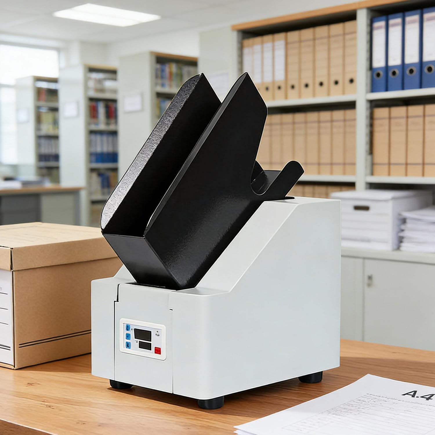 Raccoglitore automatico di carta, capacità extra large da 70 mm, adatto per A4 A5, finitura allineamento 5s, potente colpo d'aria riduce l'elettricità statica per stampante e fotocopiatrice