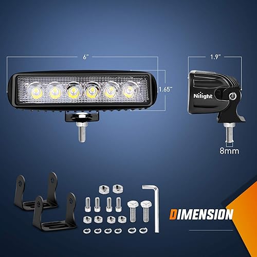 Miniatura 9 de Barral de luces Nilight LED de12V, luces de conducción para todo terreno y Luz de trabajo super brillante