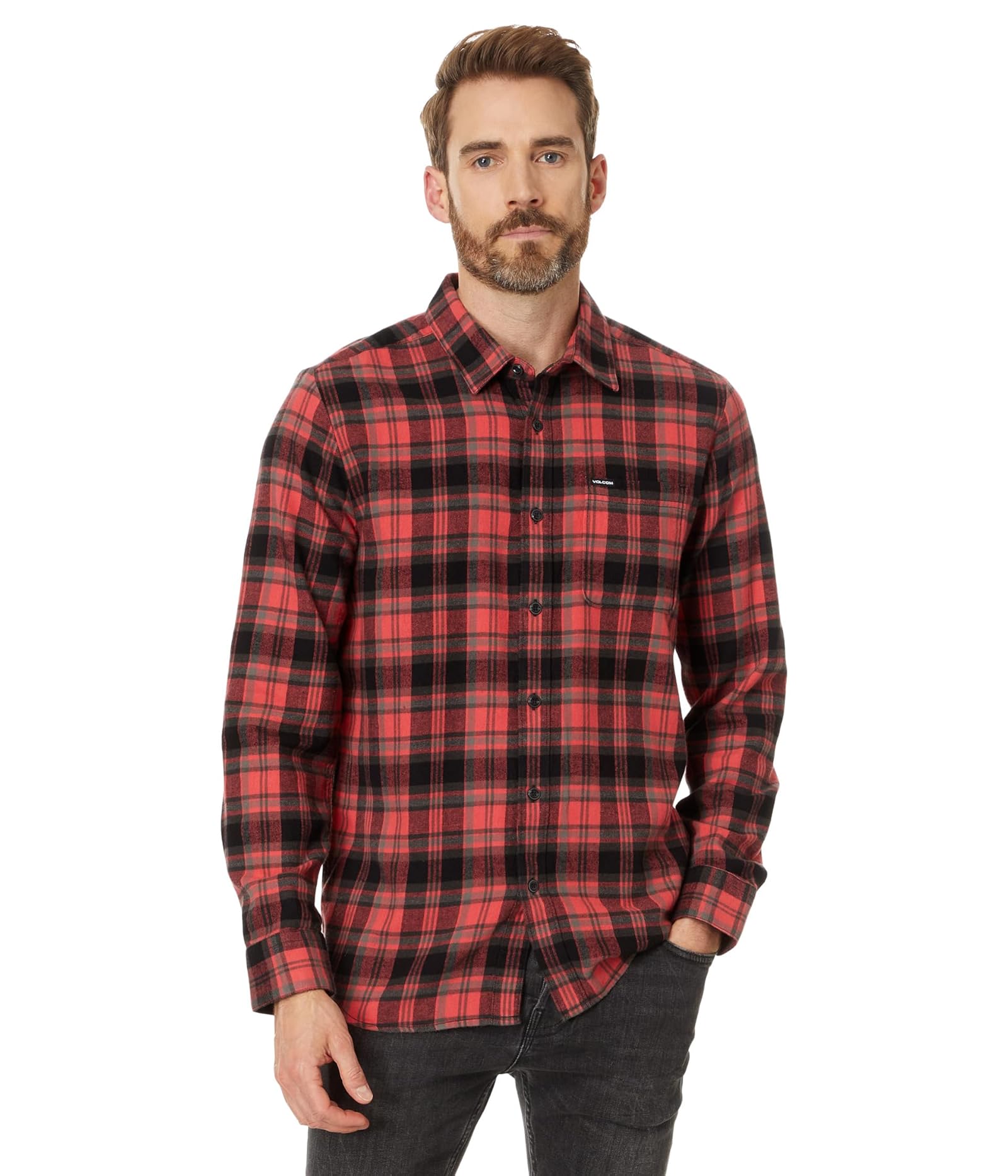 Man's Shirts & Tops Volcom Caden Plaid Long Sleeve - Picture 6 of 17