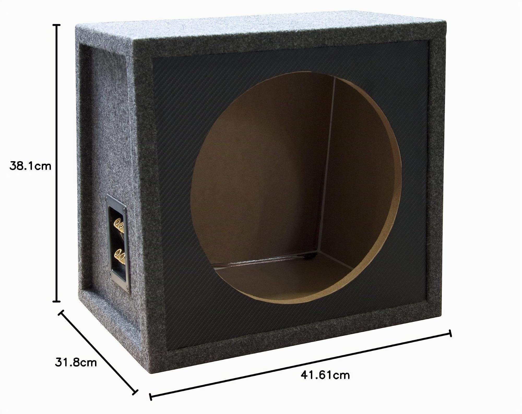 Necom MDF Caisson Vide pour Subwoofer 12-inch/30cm 2X Connexion