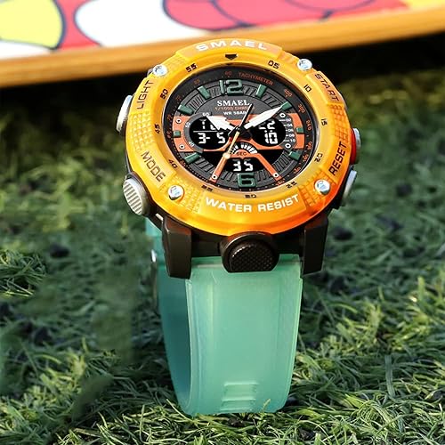 Miniatura 4 de MASTOP Relojes de cara grande para hombre, 5ATM, deportes al aire libre, militar, digital, transparente, multifunción, resistente al agua,