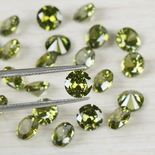 Miniatura 3 de Piedras sintéticas redondas multicolor (CZ), gemas sintéticas sueltas, gemas sintéticas, pequeñas piedras cúbicas sueltas, gemas facetadas, piedras