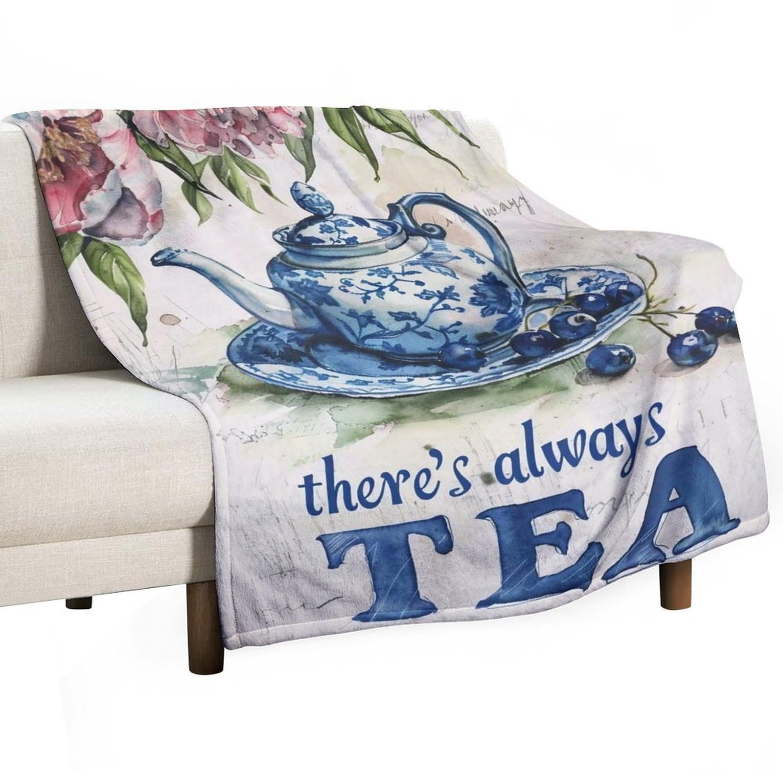 YHGSREUOH Tea-Always-Time_02 Flannel Blankets Fleece Soft Throw Lightweight Plush Gifts for Couch, Bed, Cozy Sofa Plush, Chair, Lovers 100x130cm(40x50in)