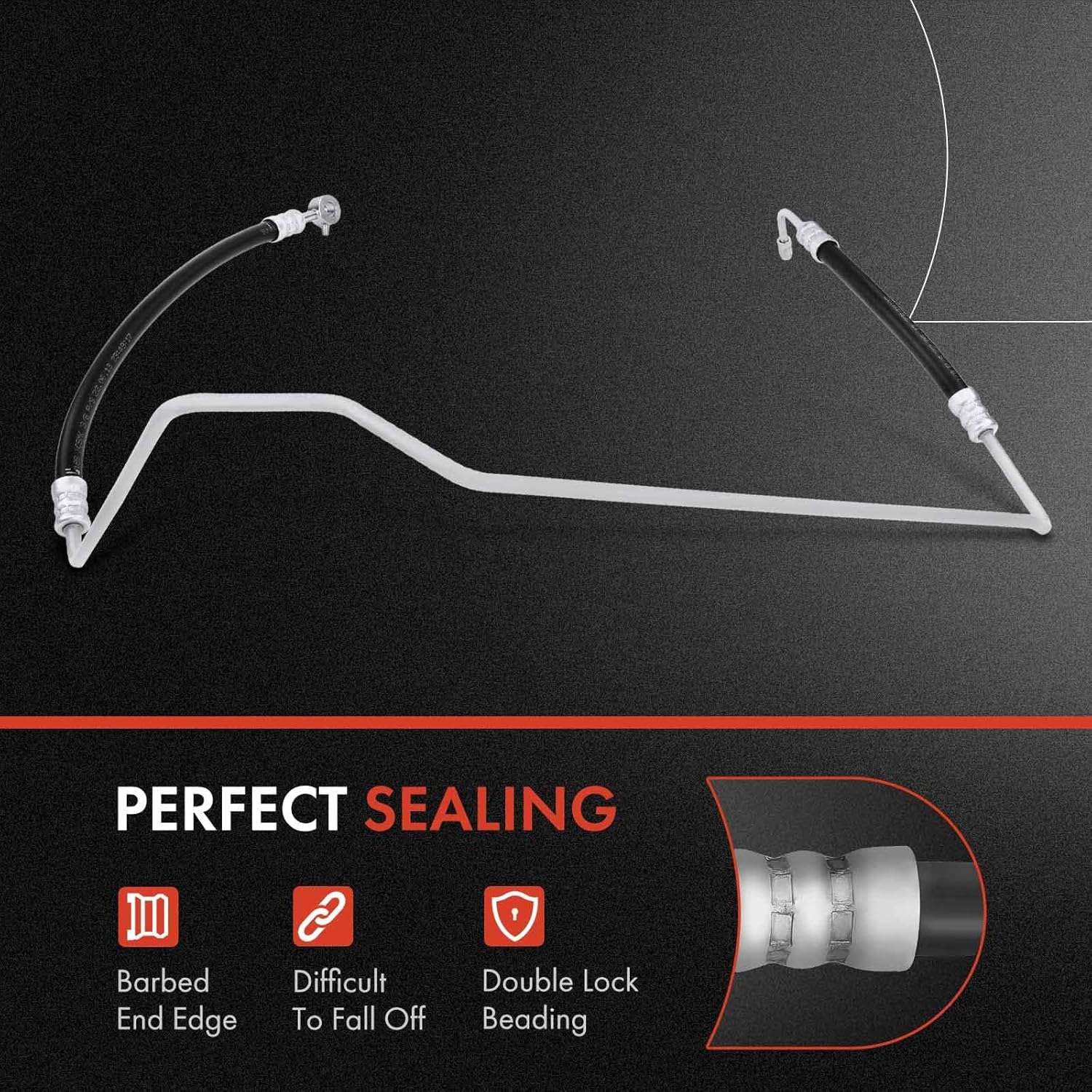 A-Premium Power Steering Pressure Hose Line Assembly Compatible with Nissan Frontier 1999-2004, L4 2.4L, RWD, Pump To Gear/Rack Pinion