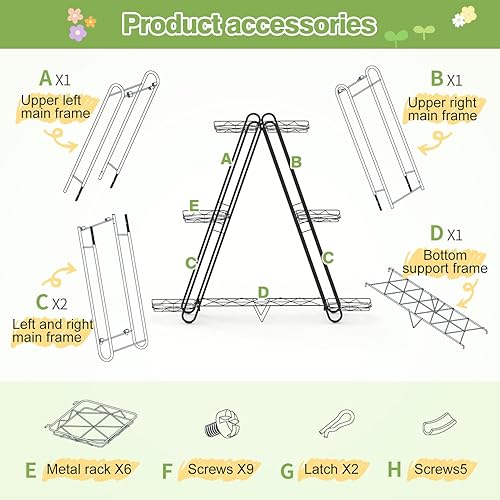 Miniatura 6 de Soporte de Metal Resistente para Plantas, Estantería y Estante de Plantas para Interior y Exterior - 3 Niveles 7 Macetas, Soporte para