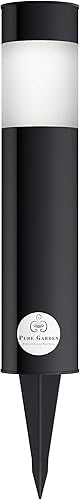 Miniatura 3 de Pure Garden 50-LG1063 - Bolardo solar para camino, juego de 6 a 15 pulgadas de acero inoxidable para exteriores, iluminación para jardín, paisaje,