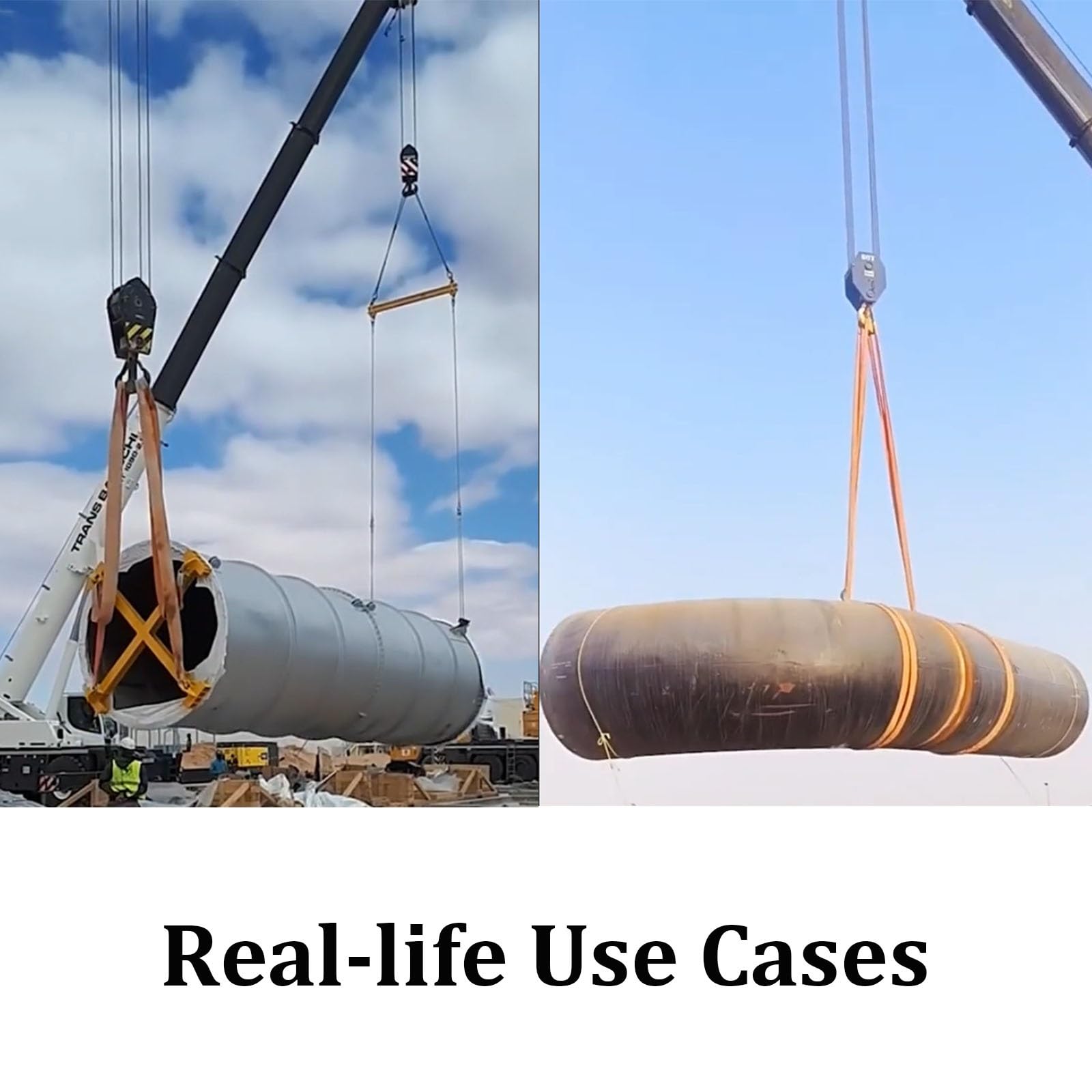 Eslinga de elevación de poliéster con ganchos, capacidad de 10 kg, ligera, flexible, de cuatro patas, para levantar cargas pesadas en la construcción