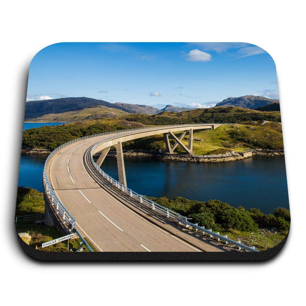 Destination Vinyl Ltd Multicolor 1 X Square Mdf Fridge Magnet - Kylesku Bridge Scotland Nc500 45487