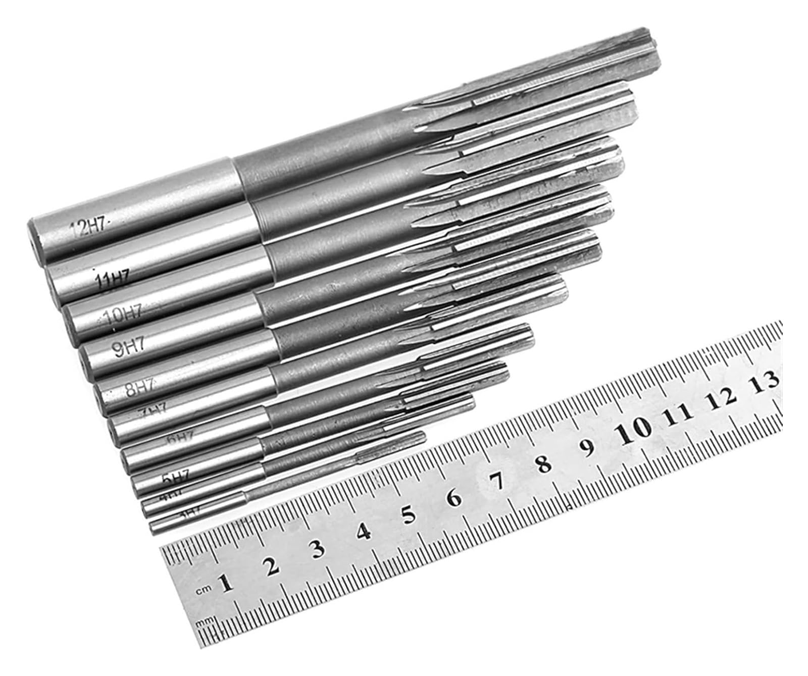 Alésoir à Main, Outil de Coupe de Fraise d'alésoir de Machine d'alésoir de Serrage de Tige Droite de HSS(12mm)