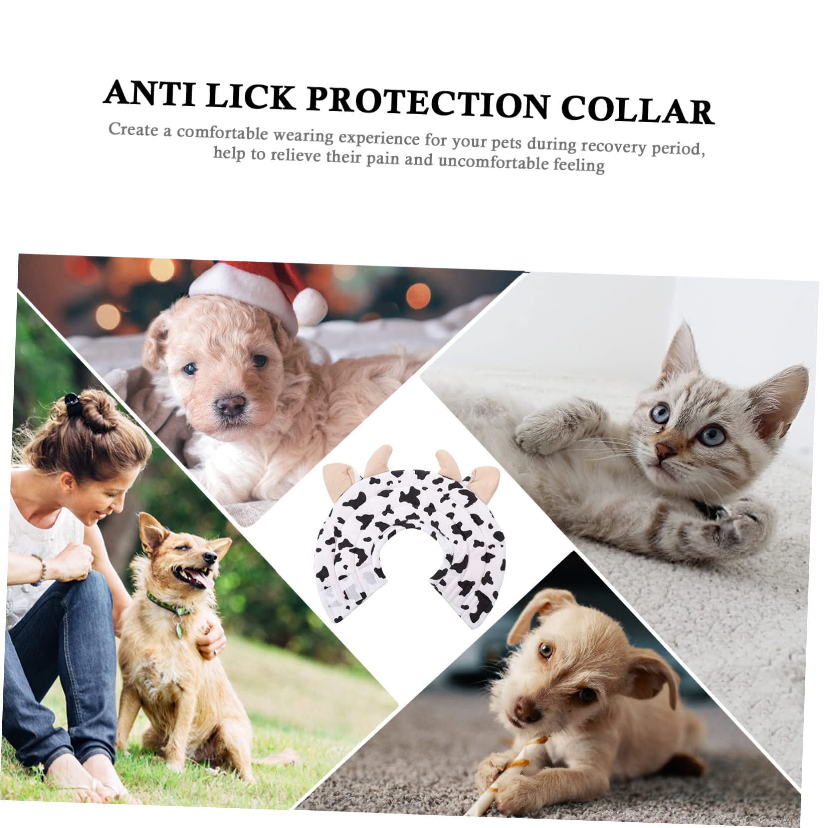 Mipcase 3pezzi Collare Di Cotone Morbido Per Cani e Gatti Accessorio Protettivo Elisabettiano Per Post-operazione Design Forma Di Fragola Leggero e Lavabile Non Influisce Su Attività