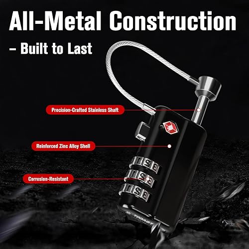 Miniatura 6 de Cerradura de caja de pistola aprobada por la TSA, cerradura de caja de armas de alta resistencia con bloqueo de vástago de acero aleado duradero y