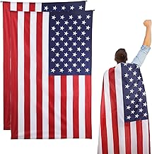 2pcs American Flag Costume Capes, 4th of July Independence Day Cloak for Women Men USA Patriotic Flag Cape for Celebration Halloween Carnival Role Play Party Accessories