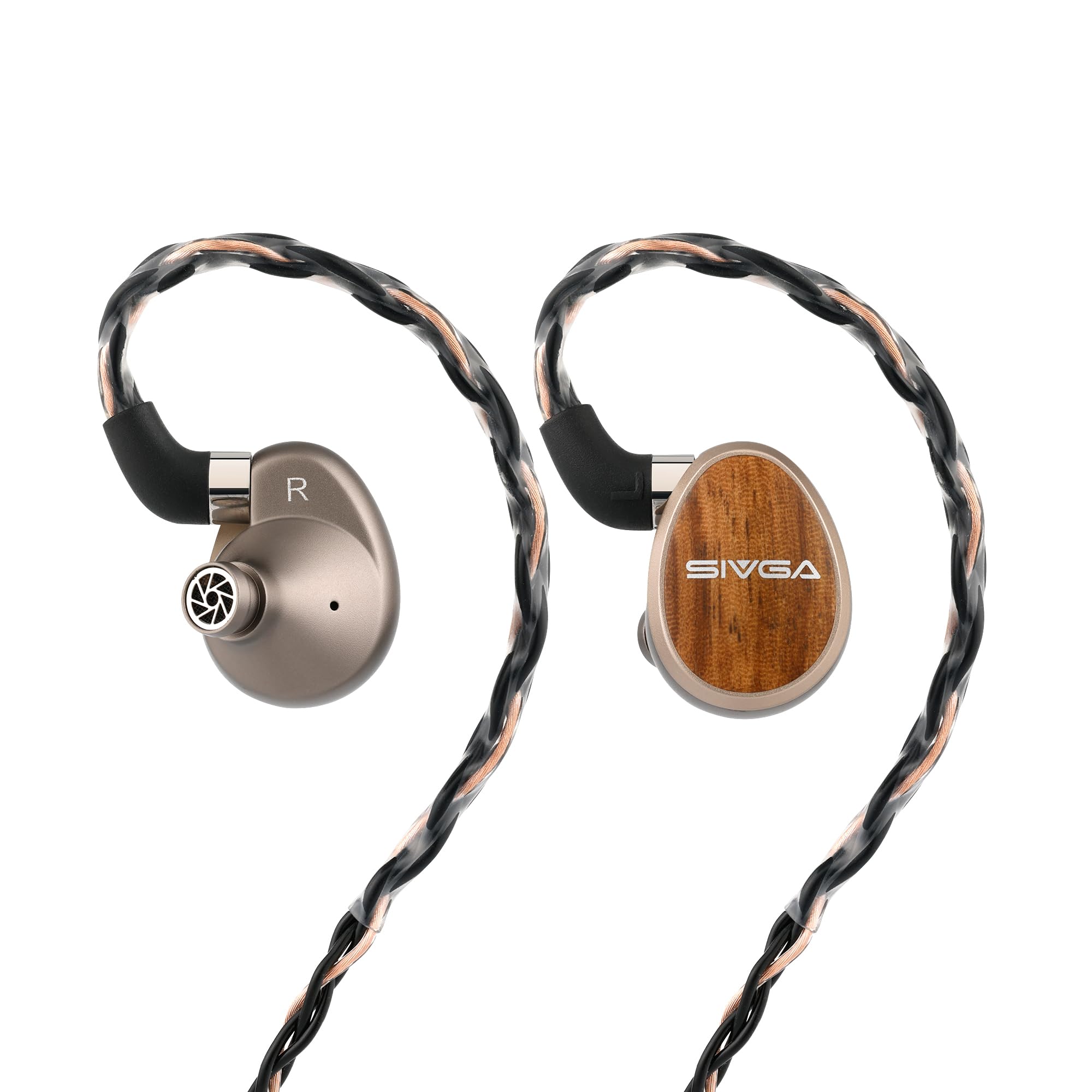 SIVGA Nightingale PRO 14.5mm Planar Magnetische HiFi In-Ear Kopfhörer | 4,4 mm Balanced & 0,78 mm 2-Pin Anschluss, aus Zebrano Holz, für Musik Monitoring