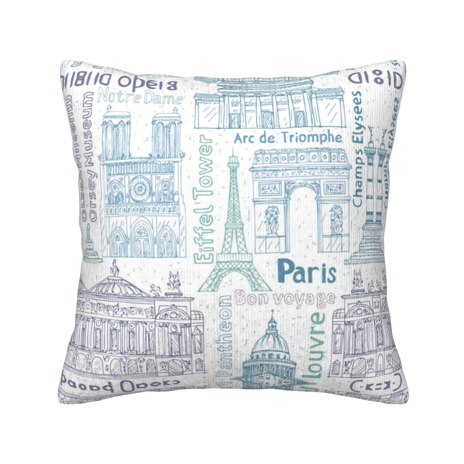 Taies d'oreiller carrées en velours côtelé Paris haut de gamme 50 cm