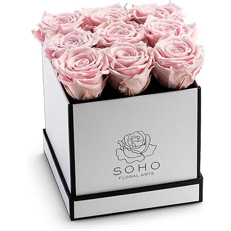 Amazon Com Immortal Fleur 9 White Preserved Rose Box Red Roses In A Box Roses That Last A Year Eternity Roses Forever Roses Box Real Preserved Flowers Box Of Roses