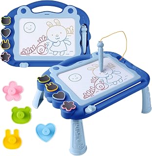 YySiRui Magnetic Drawing Board Sketch Doodle for 2 3 4 Year Old Baby, Toddlers Toys 1-5 Year Old Girls, Erasable Doodle Board for Kids, Educational Learning Toys Age 1 2 3 for Boy Birthday Gift (Blue)