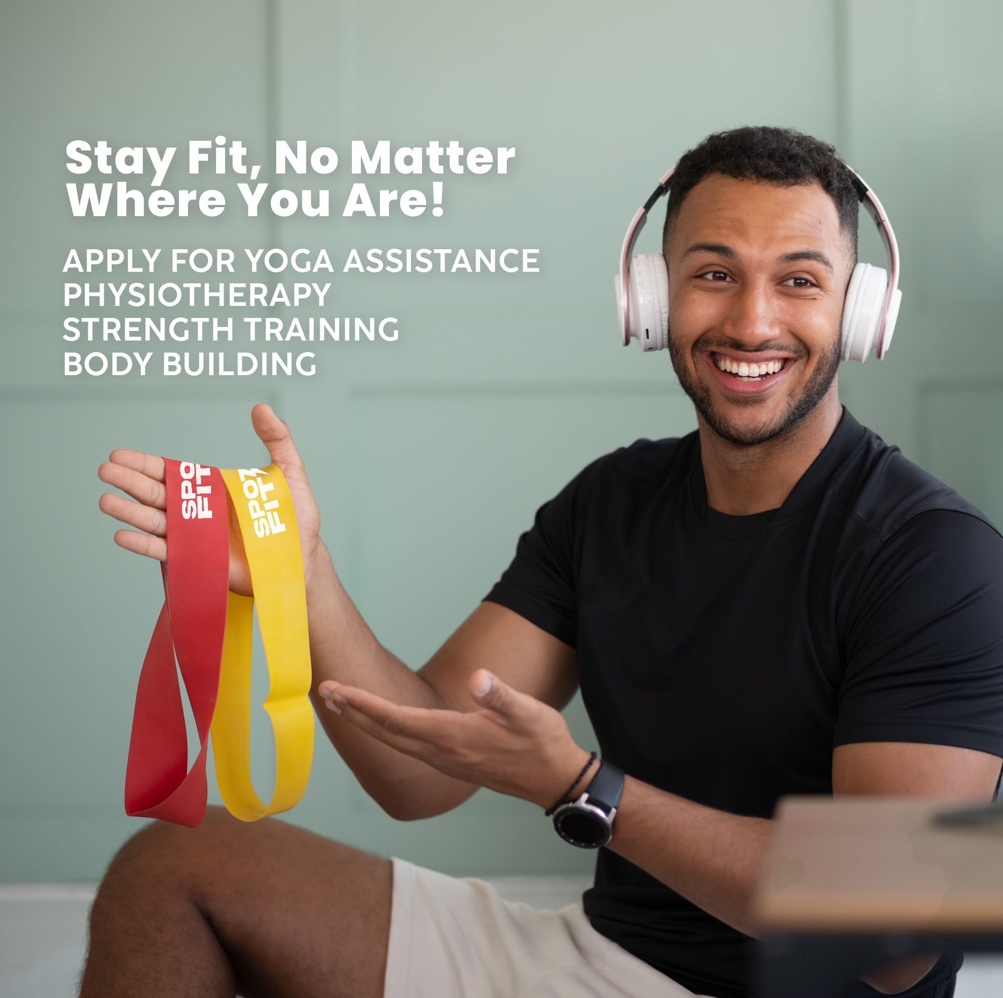 Bandas de resistencia para entrenamiento, bandas de ejercicio para mujeres y hombres, bandas elásticas de látex para yoga, pilates, rehabilitación, fitness y entrenamiento en casa, bandas de