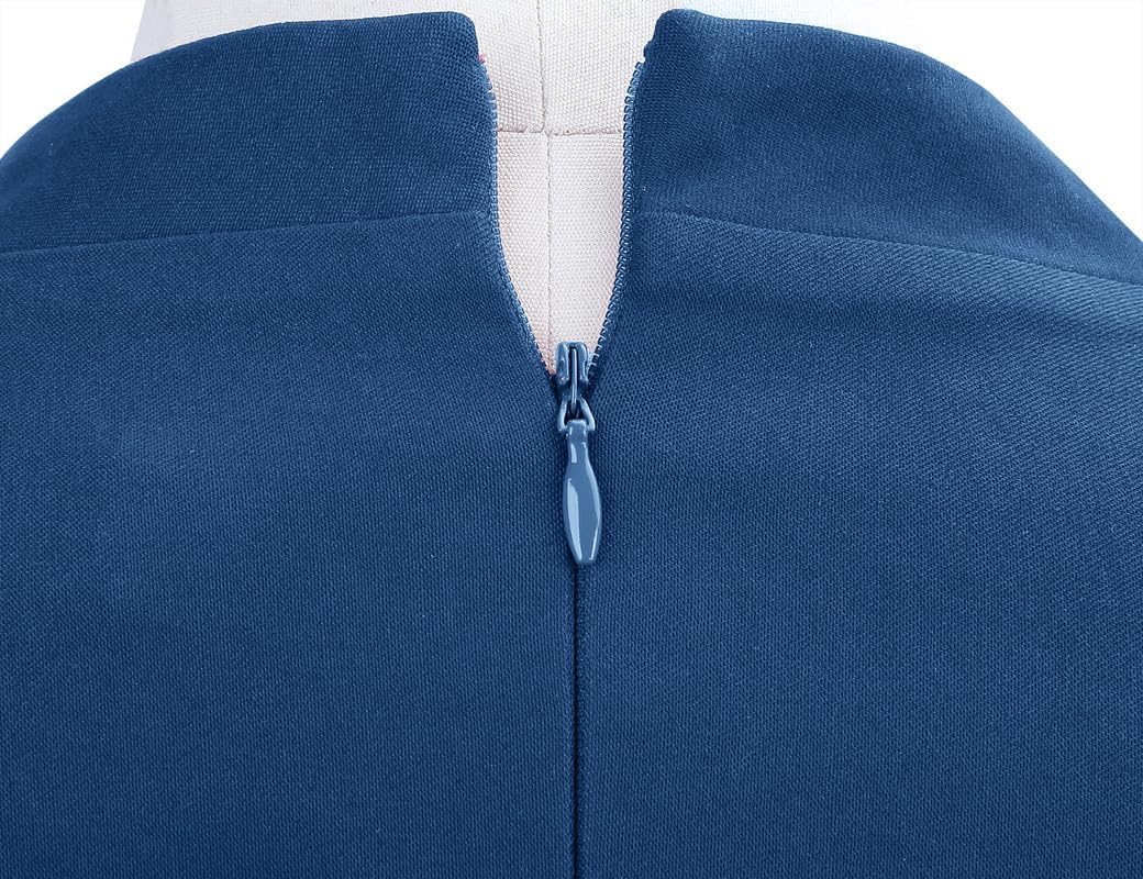 MUXXN Women's 1950s Retro 3/4 Sleeve V Neck Midi Sheath Vintage Cocktail Work Pencil Dresses - Image 6