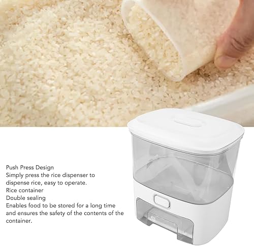 Miniatura 4 de Dispensador de arroz de doble sellado, dispensador de contenedor de almacenamiento de granos, contenedor de alimentos multiusos para cebada,