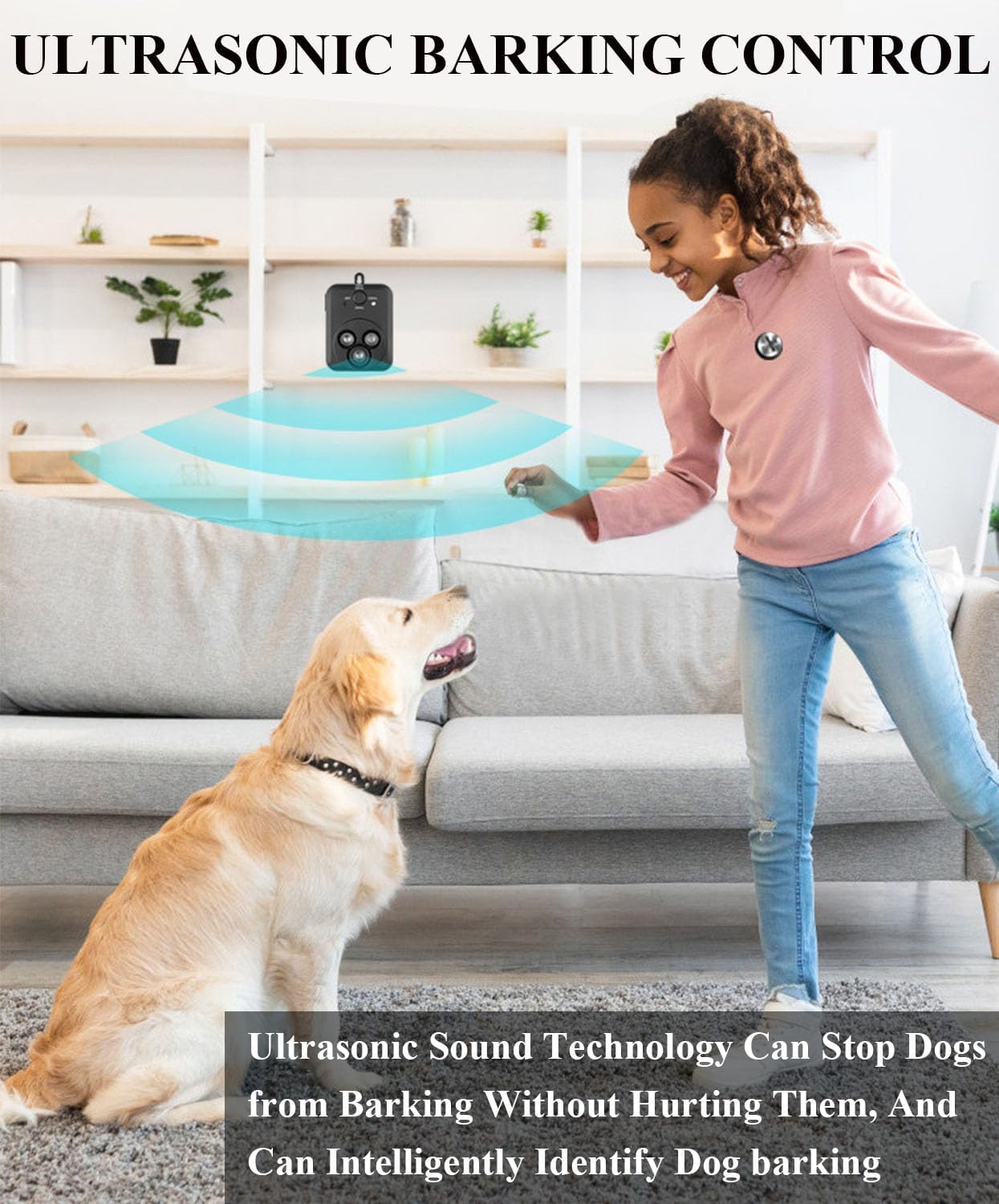 Barkbuz Anti Bark Device, Qinux Barkbuz for Dogs, Correct Your Dog Bad Behavior at One Click, 25-40khz Three-Speed Frequency Conversion, IPx4 Weather, Safe and Harmless (Three Heads)