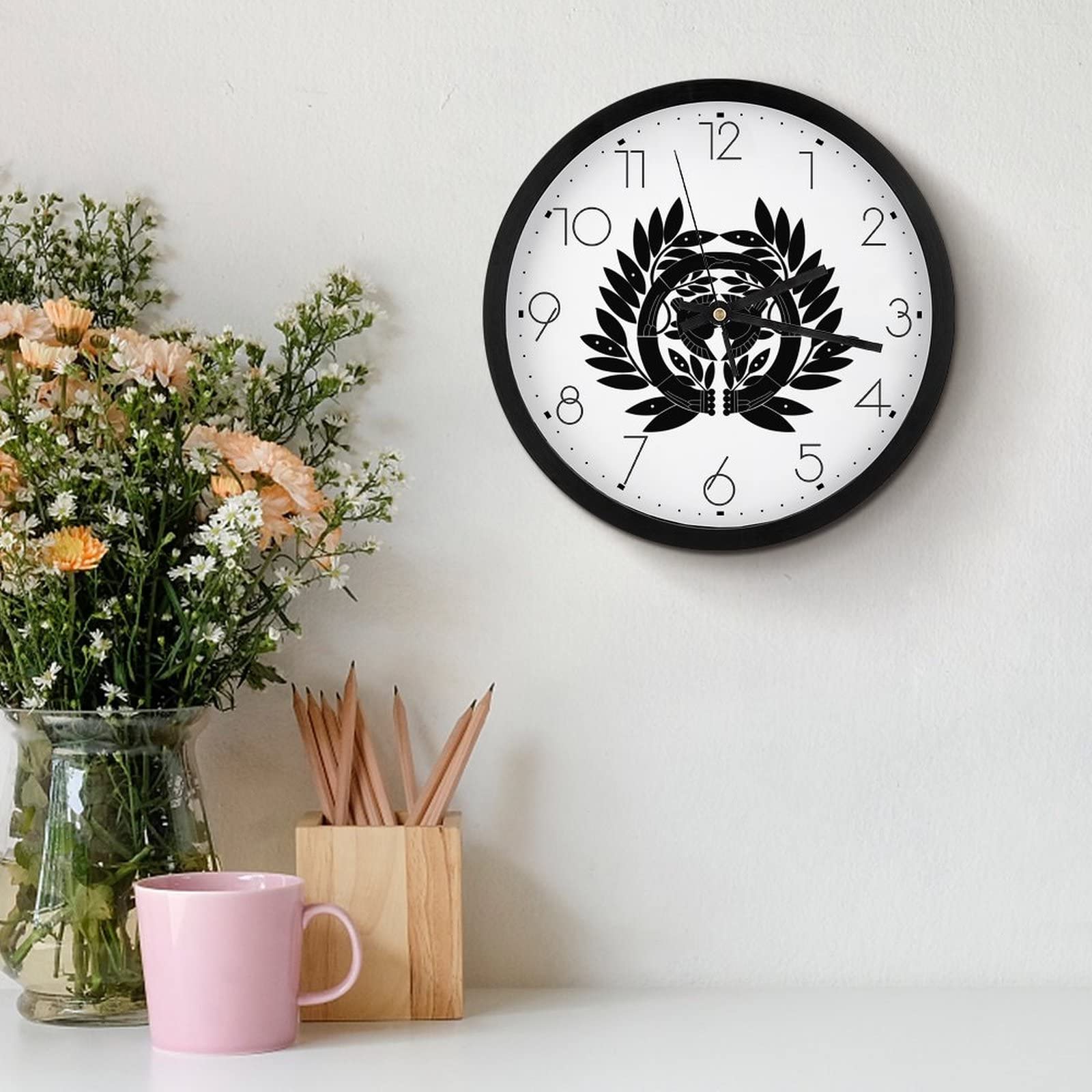 世界に一つ！私が彫った壁掛け時計！伊達家家紋 竹に雀 木に手彫り 直径22cm 世界に一つ！私が彫った壁掛け時計！伊達家家紋 竹に雀 木に手彫り