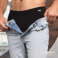Vista 6 de MERIWOOL Capa base para hombre, 100% lana merina, peso pesado, 14.11oz, pantalones térmicos