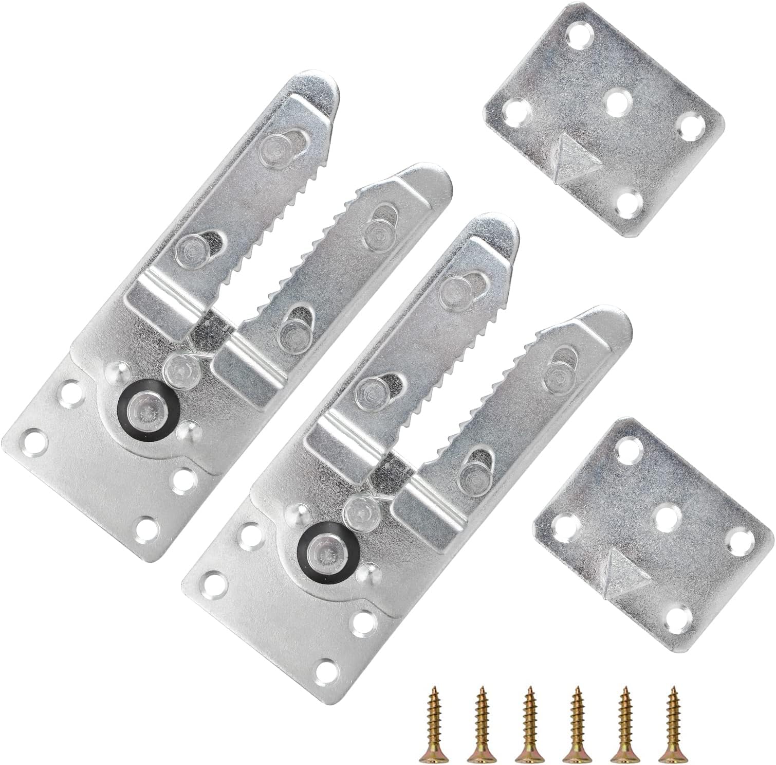 INCREWAY Sofa Snaps, 2 Sets Couch Snap Style Sectional Connector Furniture Connector Joint Snap Alligator Clip with Screws, Silver