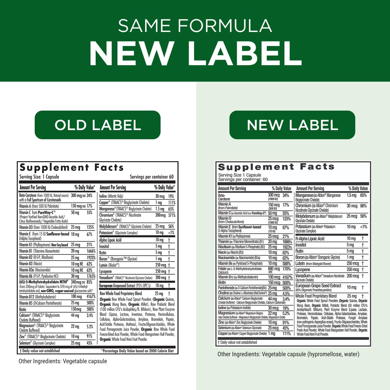 EMERALD LABS Women's 1-Daily Multi - Multivitamin for Women - Includes Calcium, Zinc, Vitamin B & More - Bone & Immune Support Supplement* - Gluten-Free - 60 Vegetable Capsules