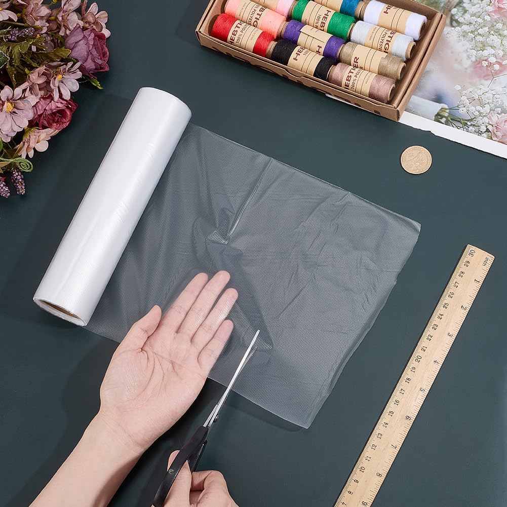 8In x 10Yd Roll Water Soluble Embroidery Stabilizer Wash Away Embroidery Backing Wash Away Non Woven Fabric Stabilizer Topping Film for Machine Stitching Sewing Craft Supplies DIY Projects