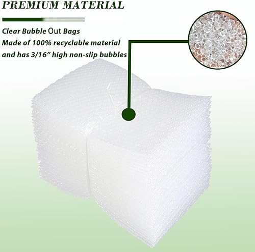 Miniatura 4 de 100 bolsas de burbujas, bolsas de burbujas transparentes de 6 x 8 pulgadas para embalaje, bolsas de amortiguación de doble pared para envío,