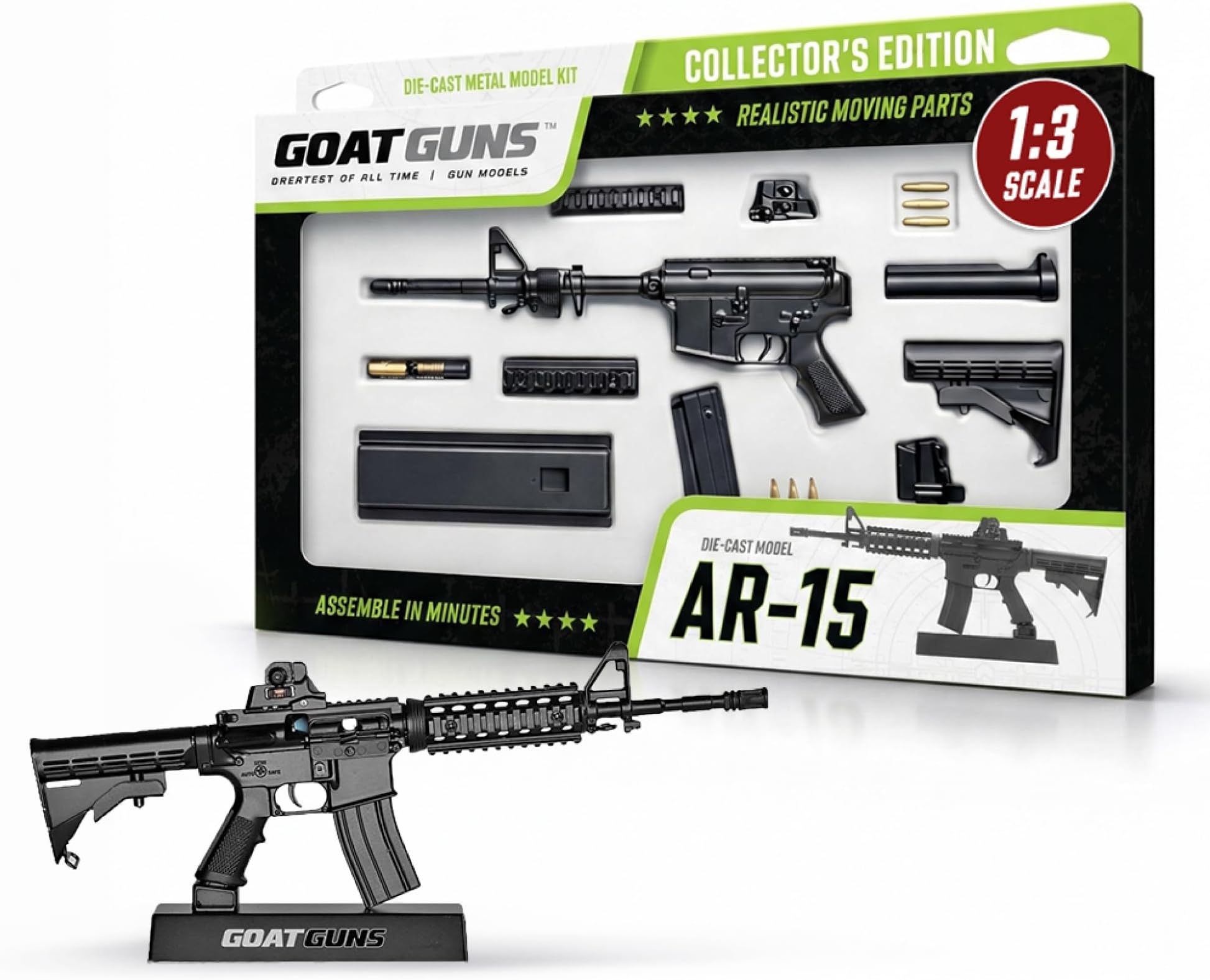 GOAT GUNS Miniature AR15 Toy 1/3 Scale DIY Build Kit