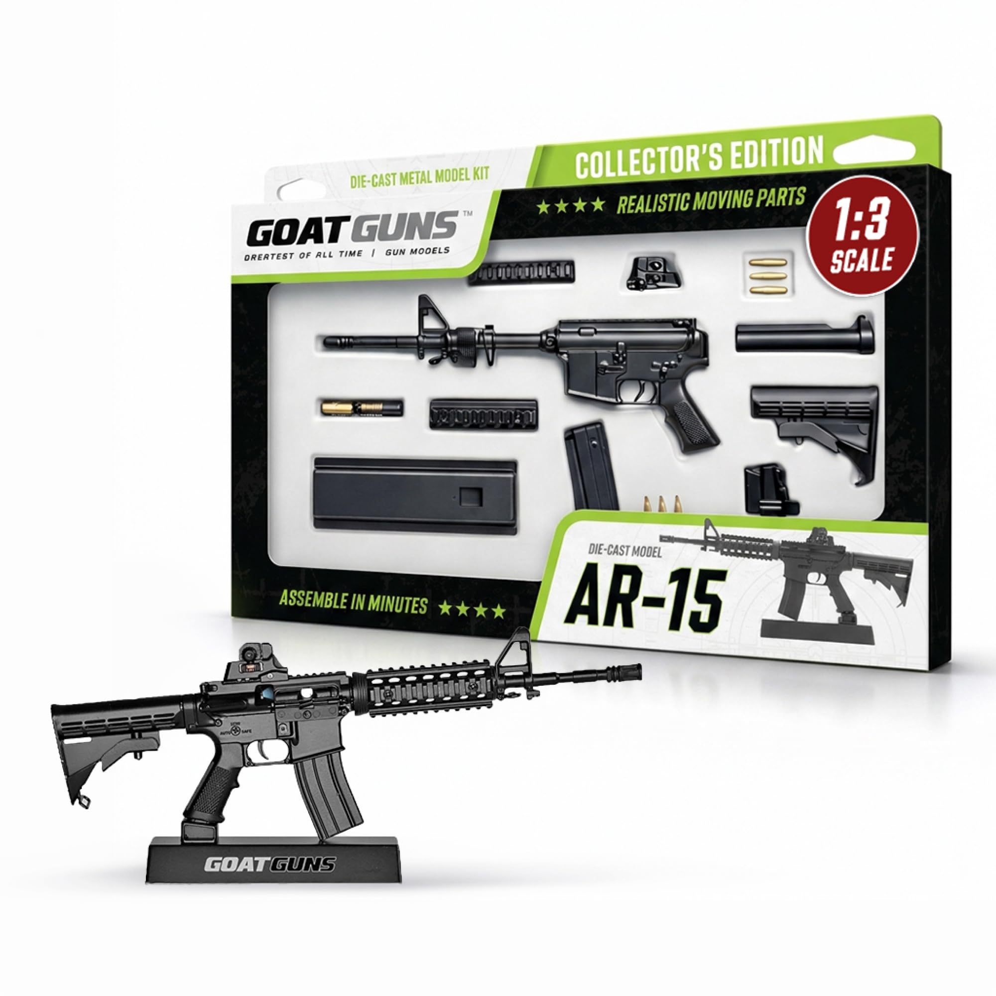 ゴートガンズ ゴートミニチュア AR15 チャーキー SG エクストラ Amazon.com: GOAT GUNS Miniature AR 15 (Charky) | 1:3 Scale Diecast