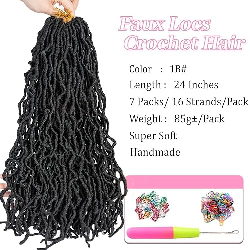 Vista 96 de Umylar Rastas de pelo sintético de ganchillo de 18 pulgadas, 7 paquetes de 7 paquetes de extensiones de cabello sintético de ganchillo para mujeres
