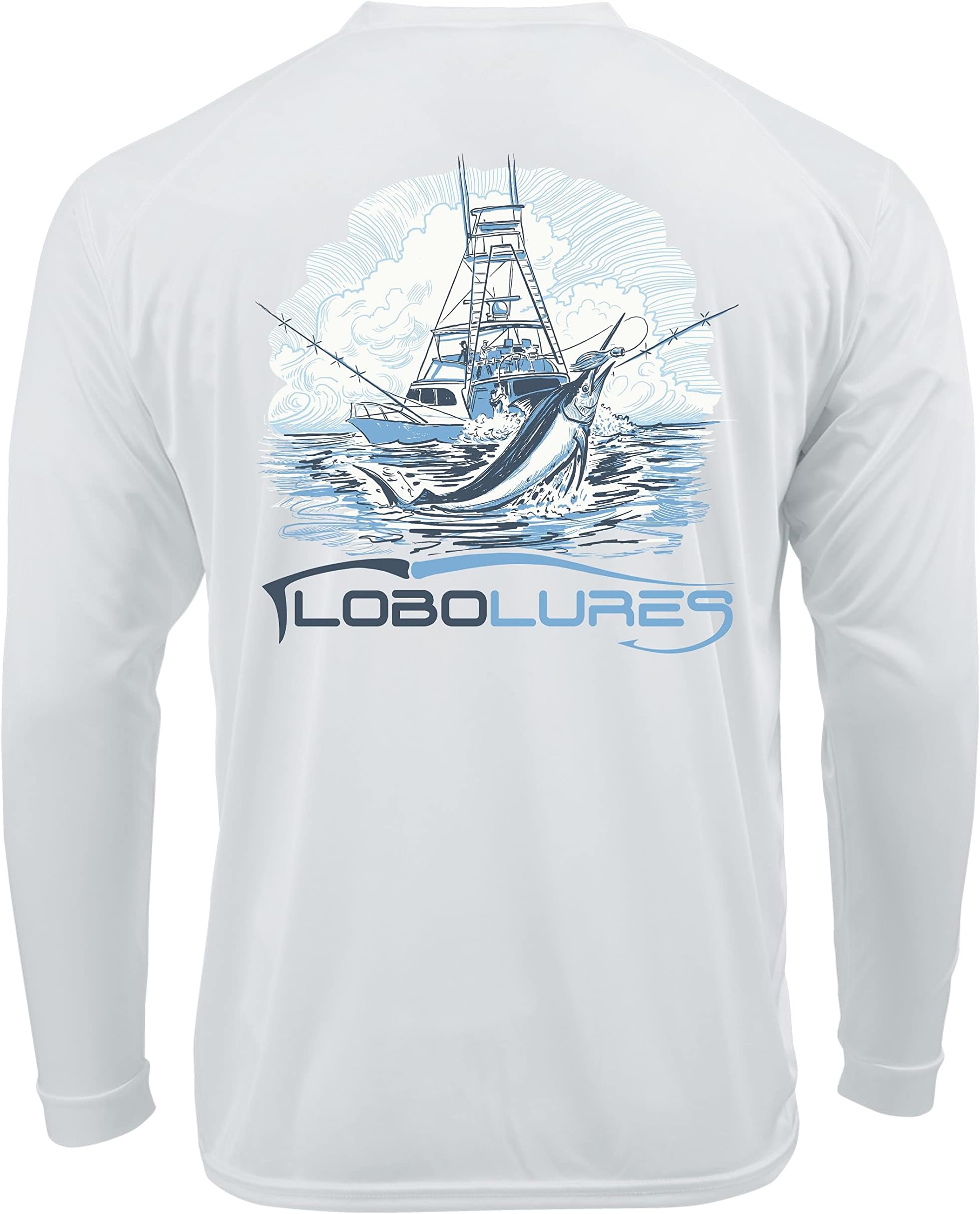 LOBO LURES Sportfishing Long Sleeve Fishing T-Shirt for Men and Women, UPF 50 Dri-Fit Performance Clothing