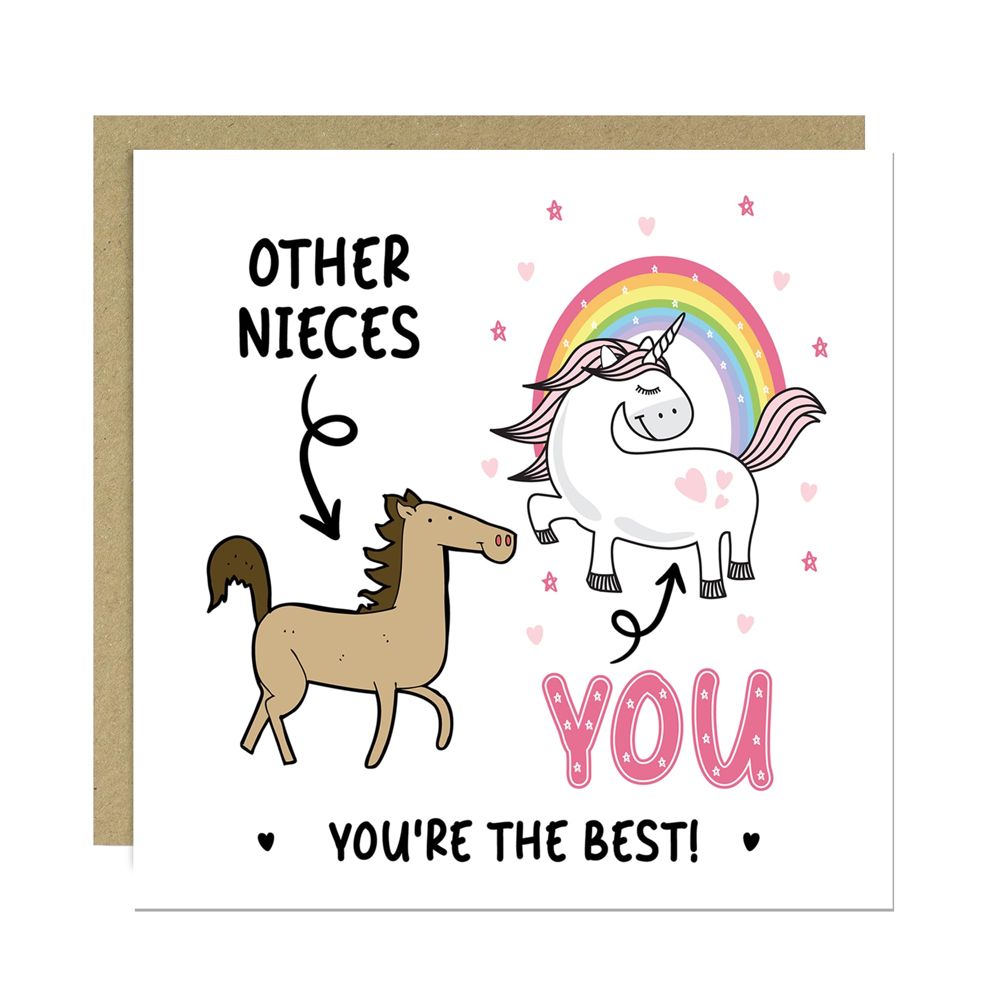 RED OCEAN Funny Card For Niece Thank You Card For Niece Birthday Unicorn With Envelope Best From Auntie Birthday Cards Girls Her Gift