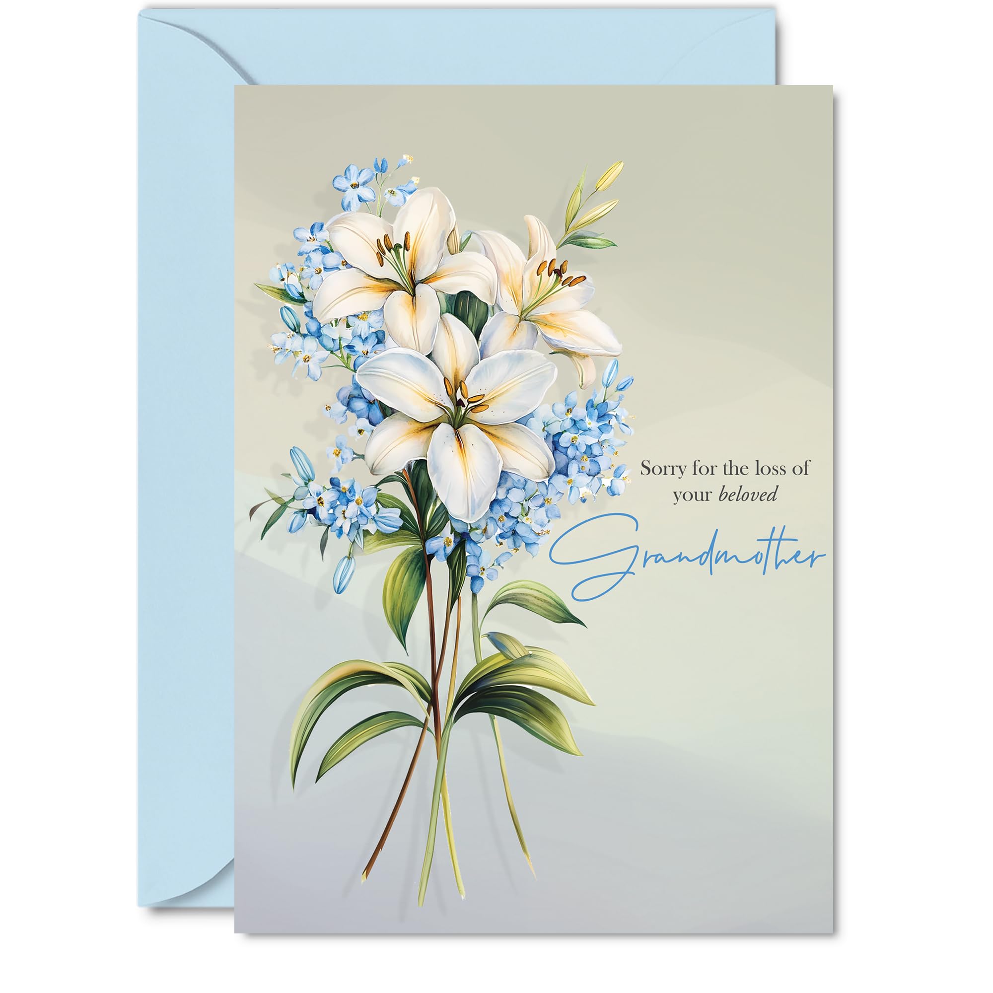 Sympathy Card Loss of Grandmother, Floral Deepest Sympathy Flowers