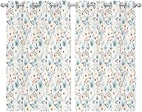 Vista 1 de Cortinas traslúcidas de hojas de flores de 45 pulgadas de largo, juego de 2 paneles de cortinas para cocina, dormitorio, sala de estar, puerta