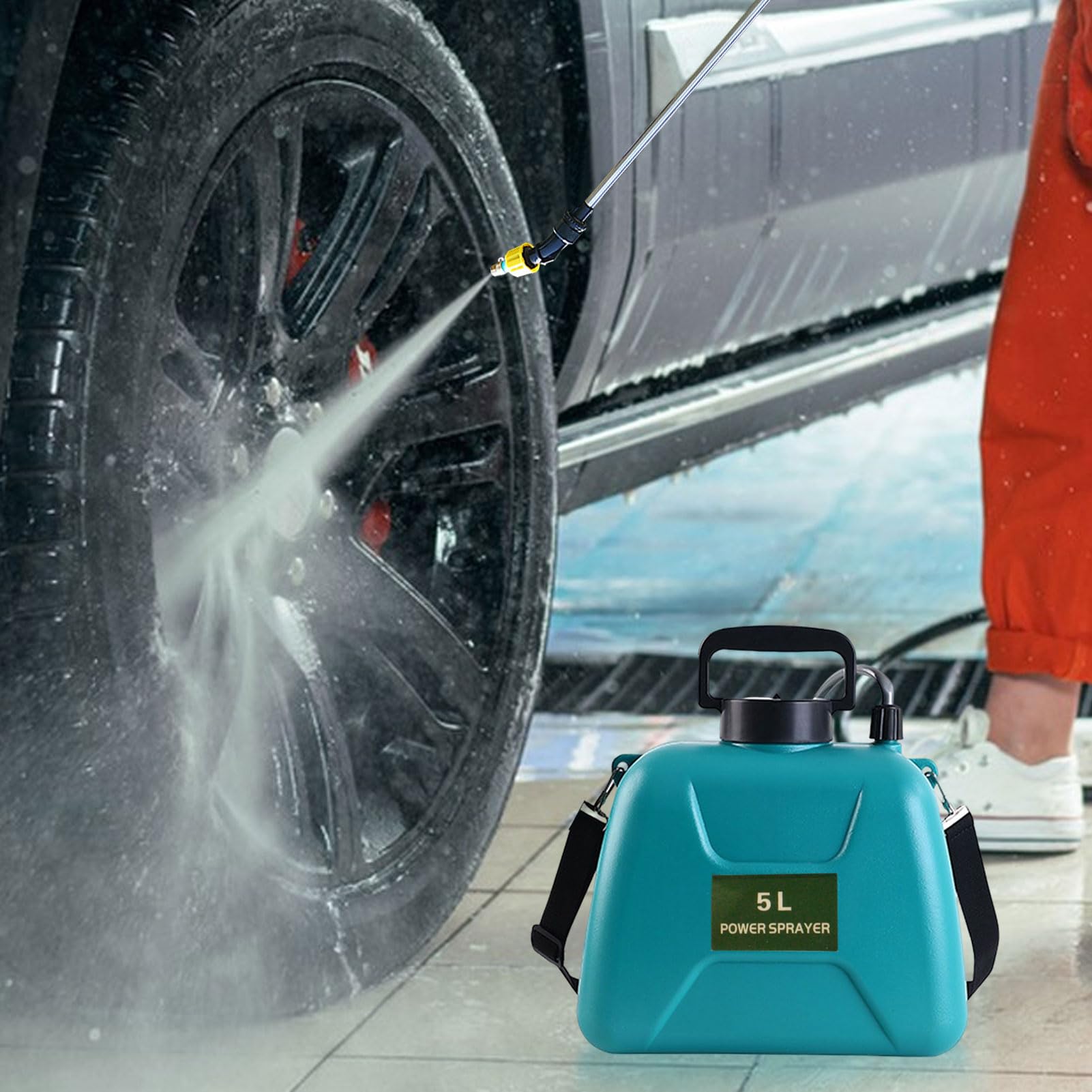 Pompa Irroratrice A Batteria, 5L Spruzzatore Elettrico A Batteria Per Piante Con 2 Bocchette E Tracolla Regolabile Impugnatura Ricaricabile USB Nebulizzatore A Pressione Da Giardino